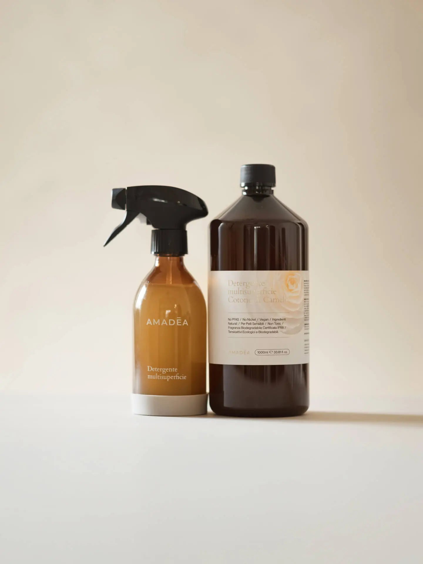 Kit Detergente multisuperficie "Cotone di Camelia" 300ml + 1 Litro AMADĒA HOME