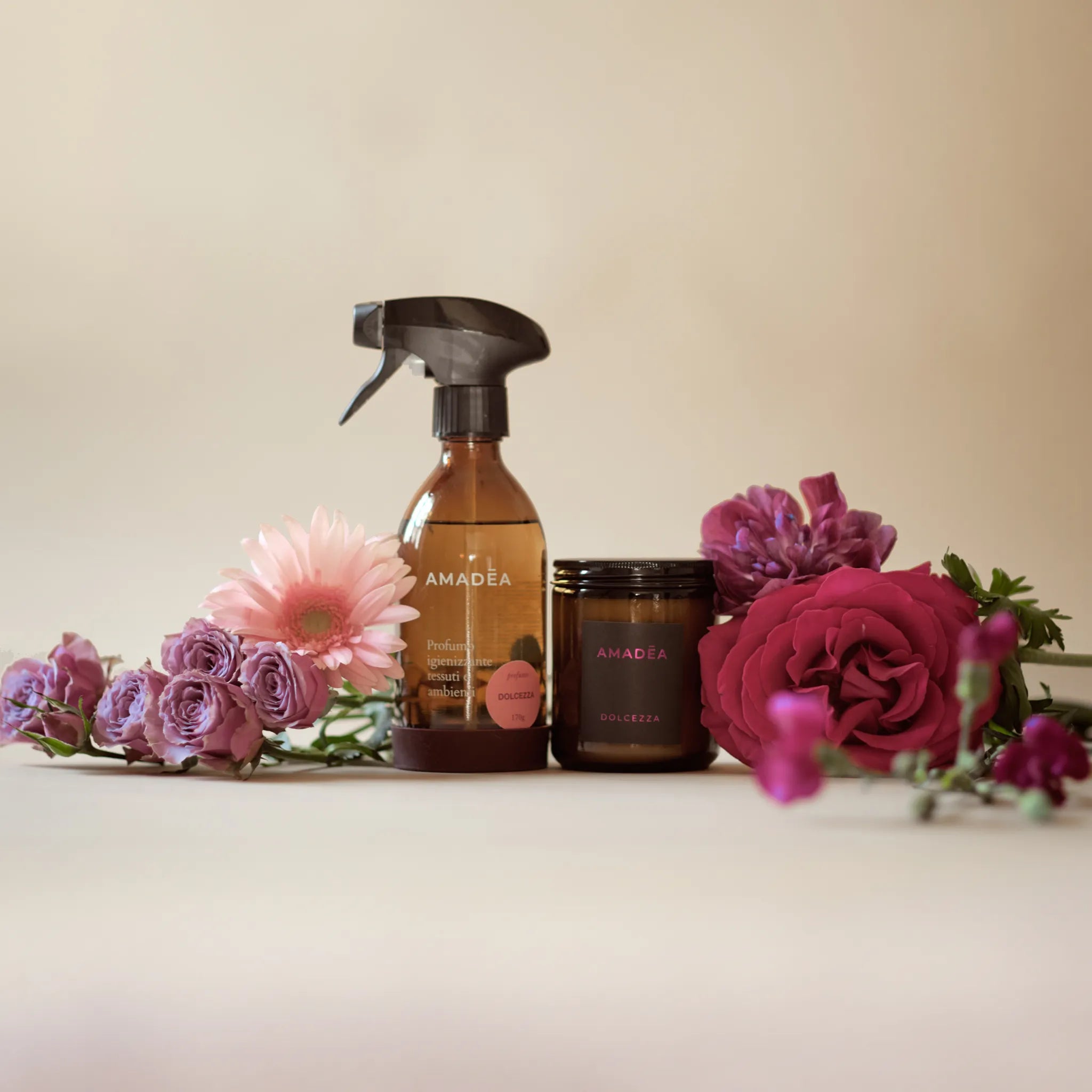 Kit Candela "Dolcezza" + Profumo igienizzante 300ml