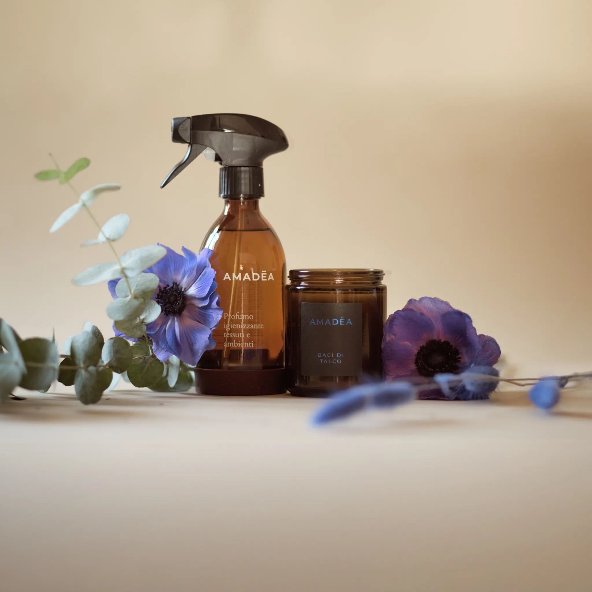 Kit Candela "Baci di Talco" + Profumo igienizzante 300ml