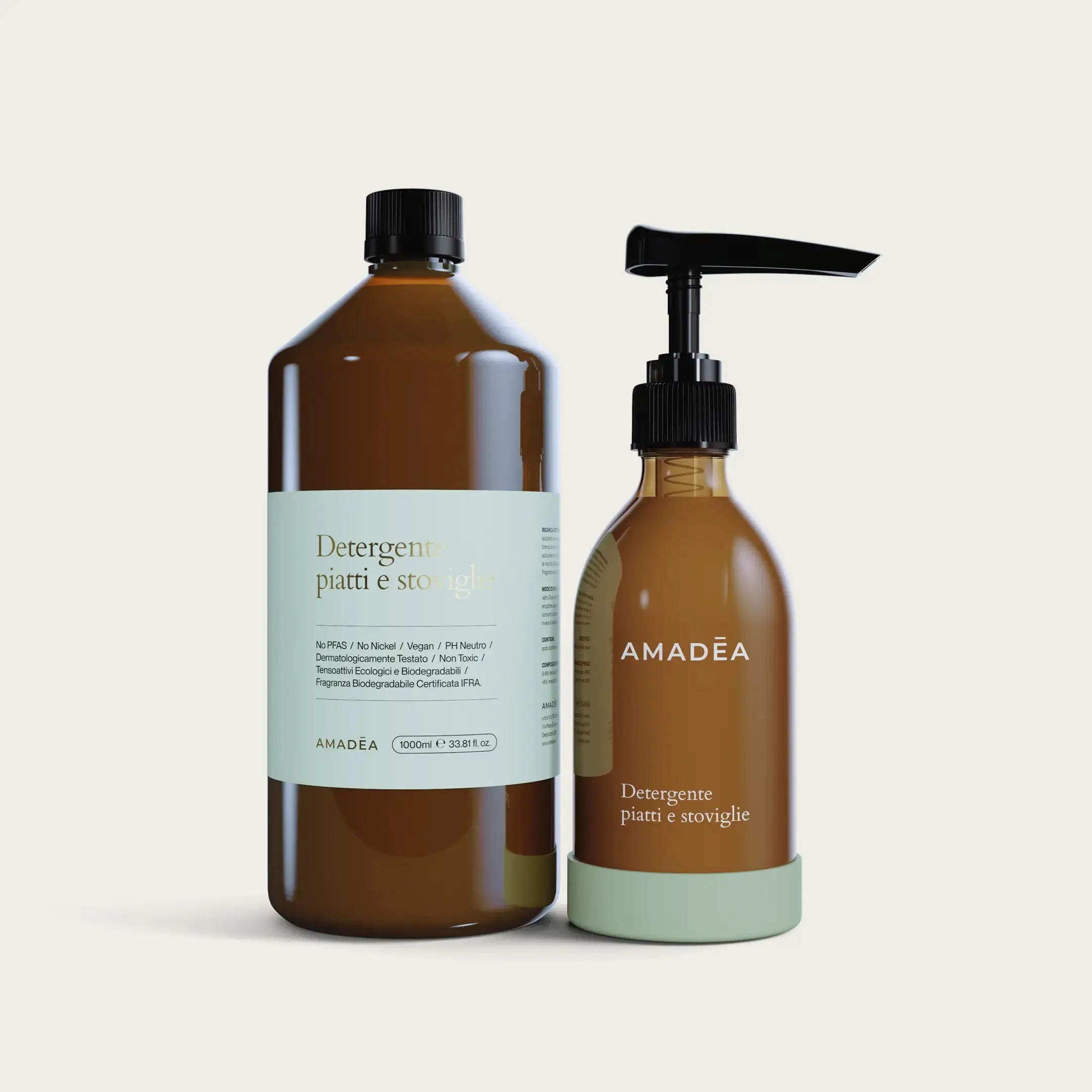 Kit Detergente piatti e stoviglie 300ml + 1 Litro AMADĒA HOME