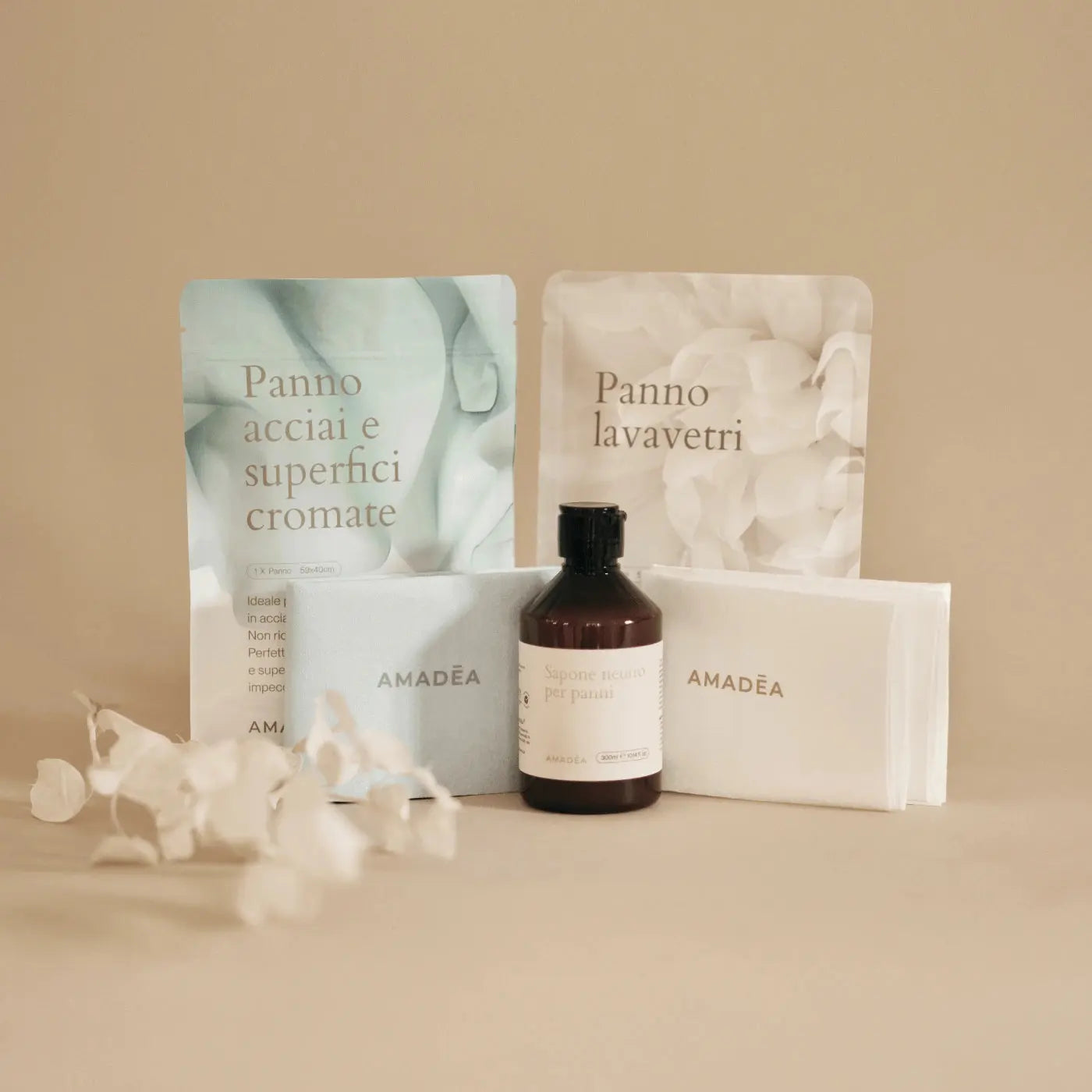 Kit Pulizia Vetri, Acciai e Superfici Cromate AMADĒA HOME