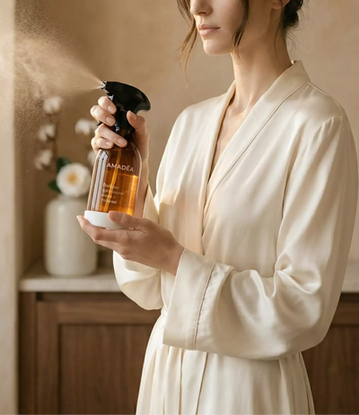 Kit Profumo "Cotone di Camelia" igienizzante tessuti e ambienti 300ml + 1 Litro AMADĒA HOME