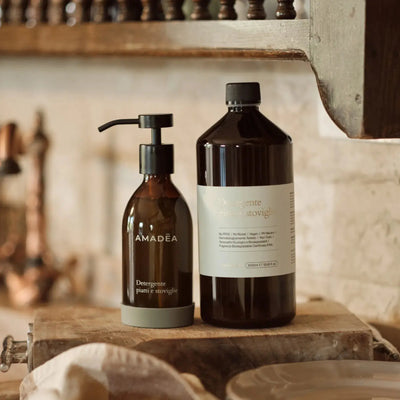 Kit Detergente piatti e stoviglie 300ml + 1 Litro AMADĒA HOME