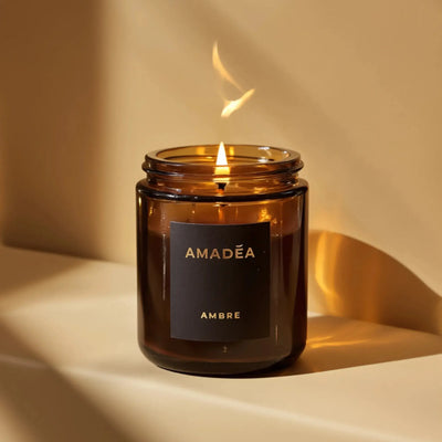 Candela "Ambrè" - profumata e mangiaodori AMADĒA HOME
